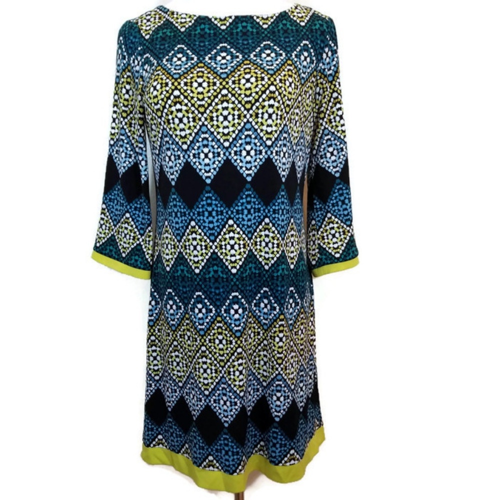 Eliza J Shift Dress Diamond Pattern Size 8
